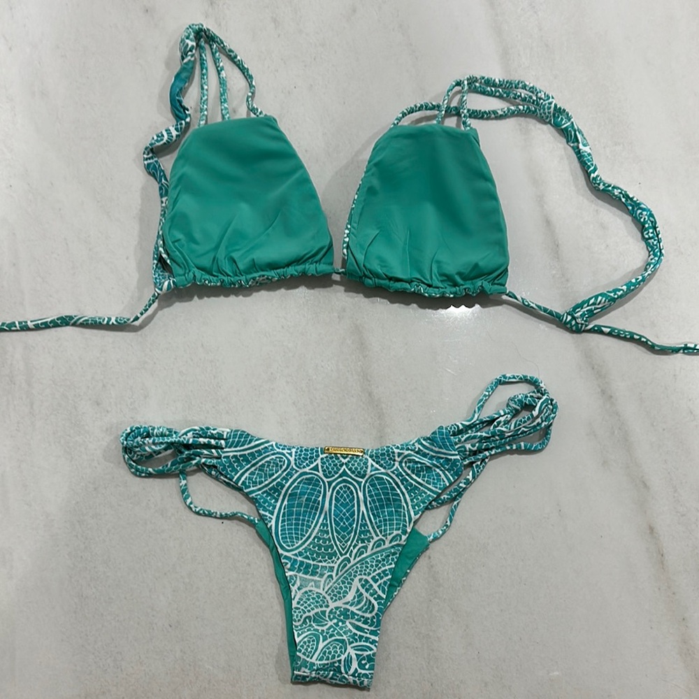 SAN LORENZO BIKINIS Blue and White Print Bikini Set - Picture 3 of 4